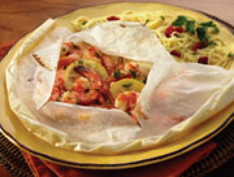 shrimp cooked in parchment paper