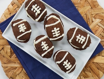 Football shaped whoopie pies