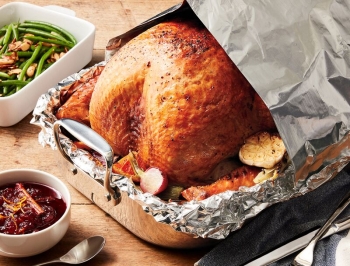 turkey tented with aluminum foil