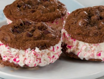 Double Chocolate &amp; Peppermint Ice Cream Sandwich Cookies