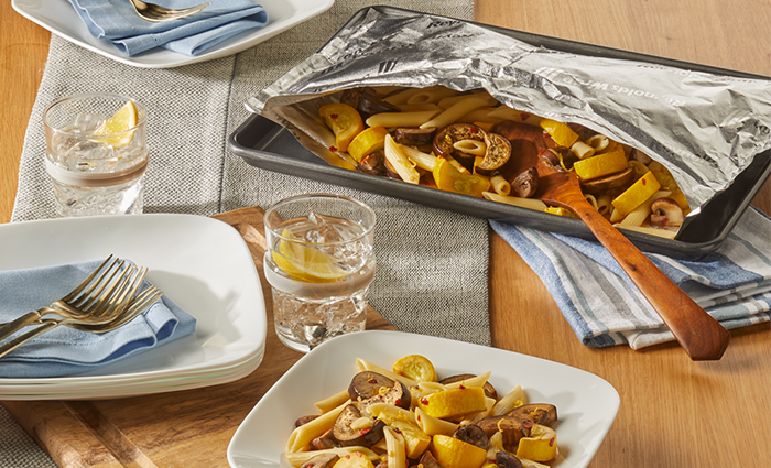 Lemony Pasta with Eggplant, Mushroom & Squash | Reynolds Brands