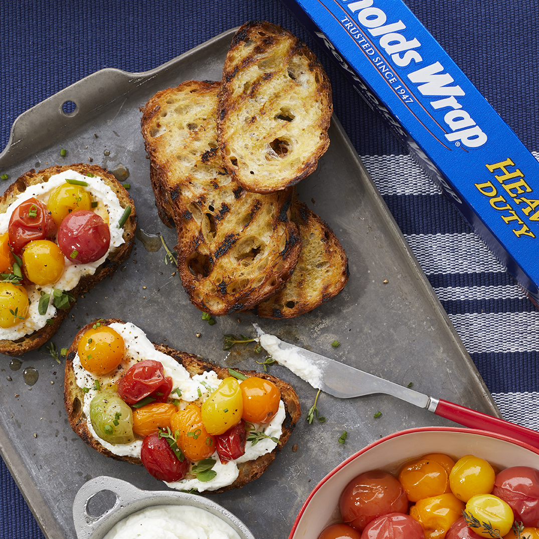 Roasted Cherry Tomatoes & Home-Smoked Ricotta on Grilled Toast | Reynolds Brands