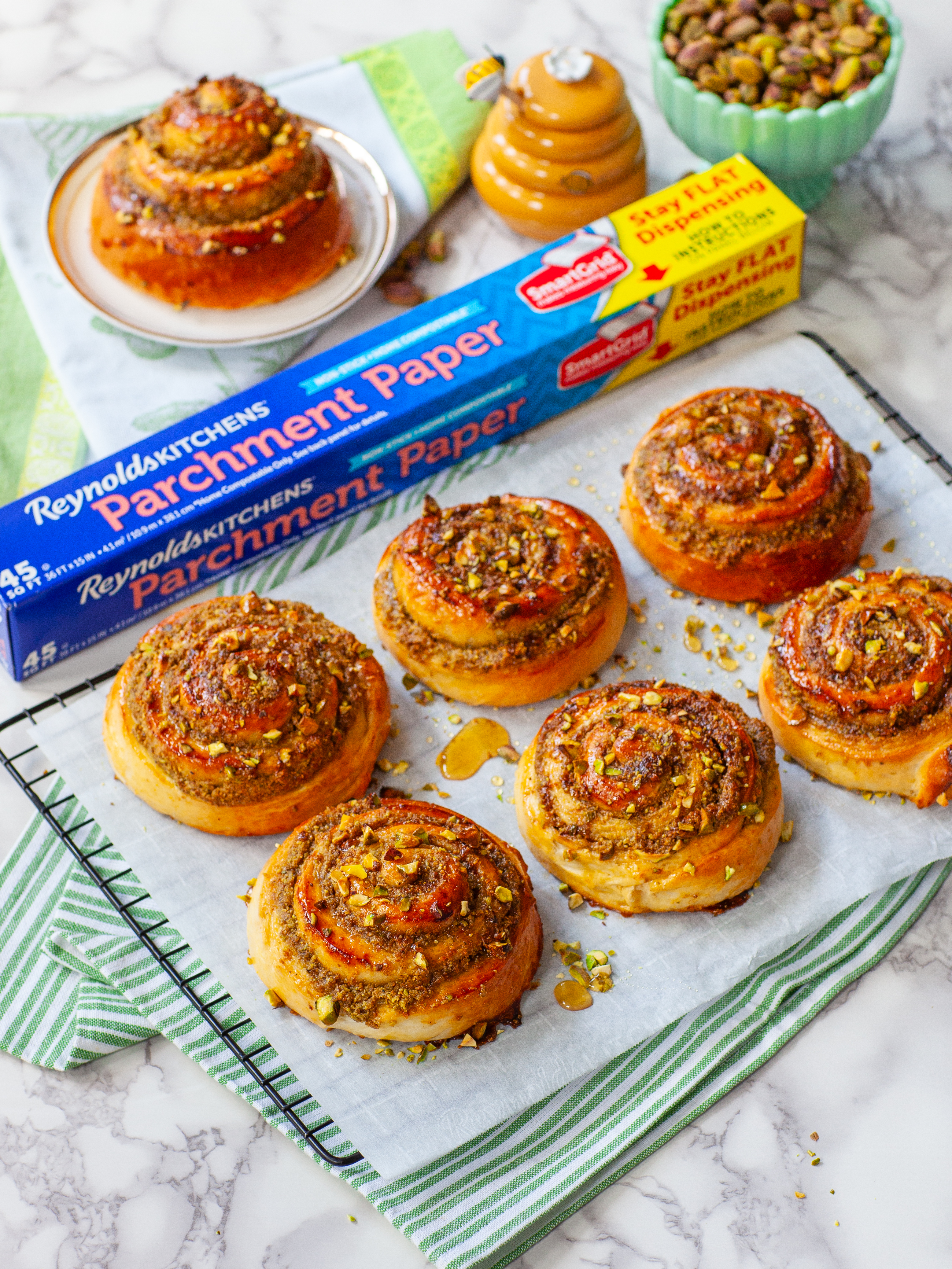 Pistachio Honey Cinnamon Rolls Recipe | Reynolds Brands