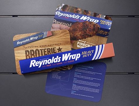 Reynolds Wrap Heavy Duty Foil package alongside BBQterie recipes and tips