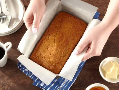parchment sling in a loaf pan