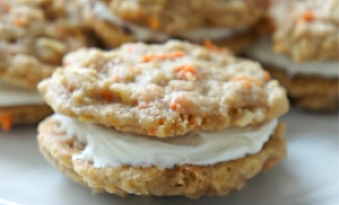 
Carrot Cake Sandwich Cookies with Cream Cheese Frosting

