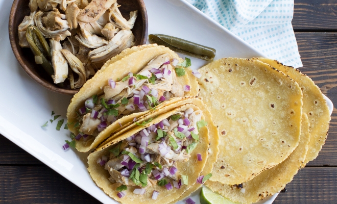 
Slow Cooker Pulled Chicken Tacos
