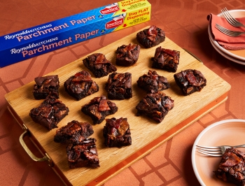 Bacon Bourbon Brownies on a plate