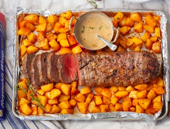 Beef Tenderloin Roast with Pepper Sauce &amp; Potatoes