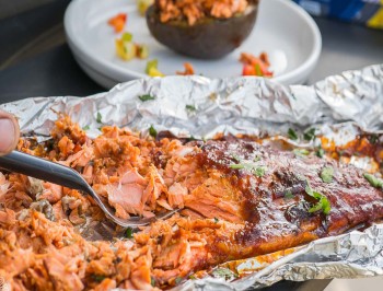Sweet Chipotle Grilled Salmon in Avocado