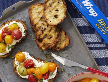 Roasted Cherry Tomatoes & Home-Smoked Ricotta on Grilled Toast