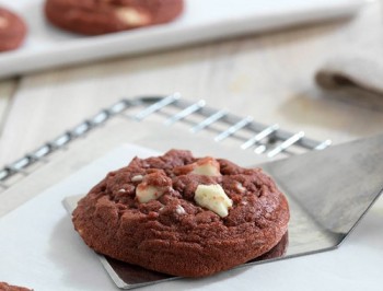 White Chocolate Red Velvet Cookies