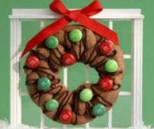 Chocolate Christmas Wreath Cookies