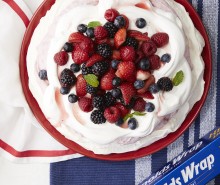 Foil-Packet Pavlova with Raspberry-Lemon Mascarpone, Whipped Cream &amp; Berries