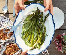 Grilled Asparagus with Spring Onions and Green Goddess Dressing