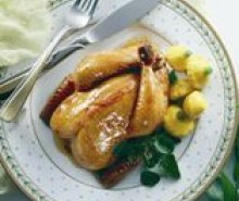 Orange Glazed Cornish Hens