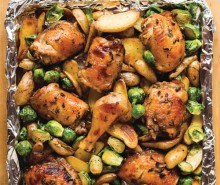 Sheet Pan Rosemary Chicken, Potatoes &amp; Brussels Sprouts