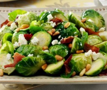 Roasted Brussels Sprouts with Blue Cheese &amp; Bacon