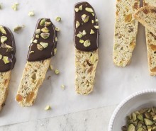 Chocolate-Dipped Pistachio Biscotti
