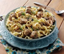 Meatball and Mushroom Stroganoff with Dill Sauce