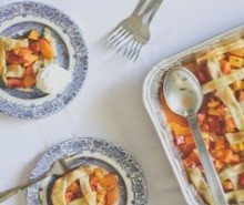 Easy Peach Cobbler with Meyer Lemon &amp; Basil