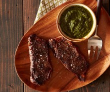 Roasted New York Strip Steak with Chimichurri Sauce