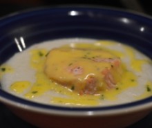 Baked Salmon and Grits with Bernaise Sauce