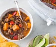Slow Cooker Beef-and-Black-Bean Taco Soup