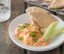 Slow Cooker Buffalo Chicken Dip with Celery and Pita