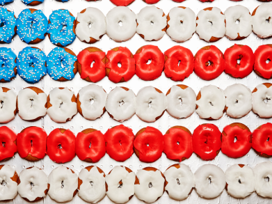 American Flag Donut Wall 